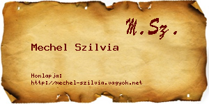 Mechel Szilvia névjegykártya